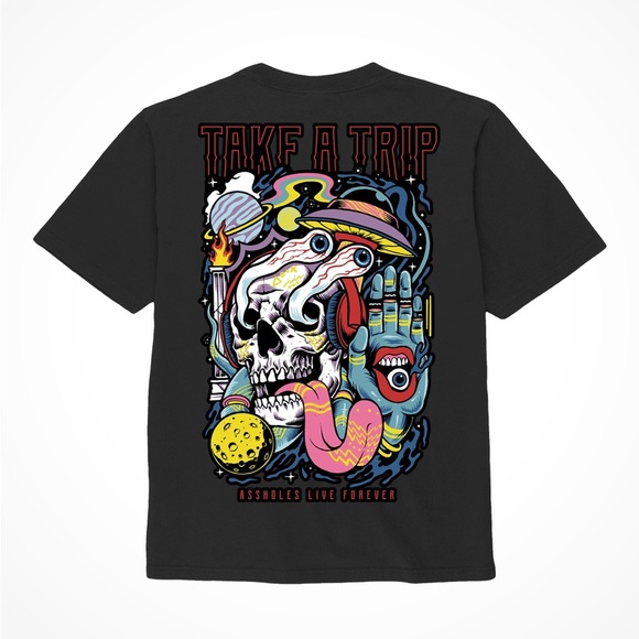 Take A Trip Skull - Black T-Shirt - LINDA
FINEGOLD, EUC - Picture 1 of 6